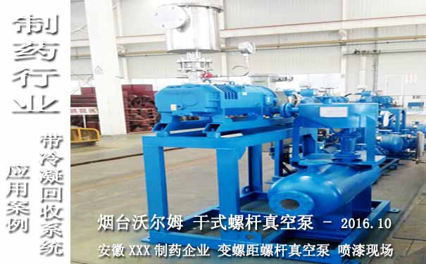 干式螺桿真空泵圖片-2016.10安徽某制藥企業(yè)帶冷凝回收系統(tǒng)的變螺距螺桿真空泵案例 干式螺桿真空泵圖片-2016.10安徽某制藥企業(yè)帶冷凝回收系統(tǒng)的變螺距螺桿真空泵案例