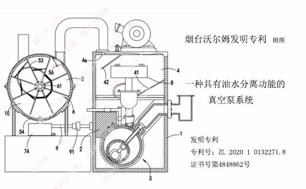 具有油水分離功能的真空泵系統(tǒng)的結(jié)構(gòu)示意圖 具有油水分離功能的真空泵系統(tǒng)的結(jié)構(gòu)示意圖